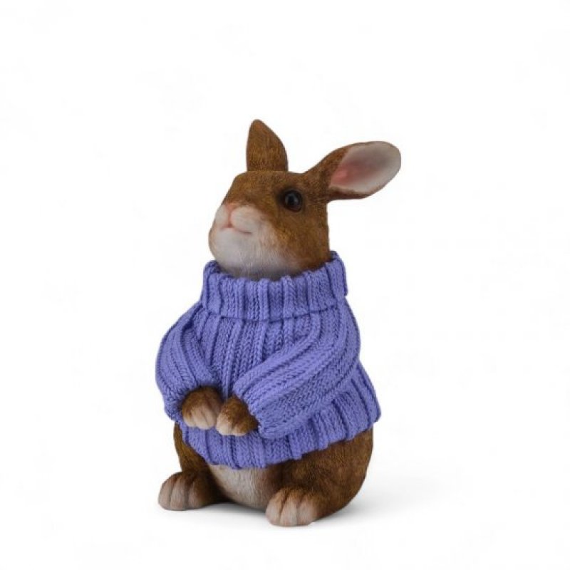 Hase mit Pulli Lila , H38 cm